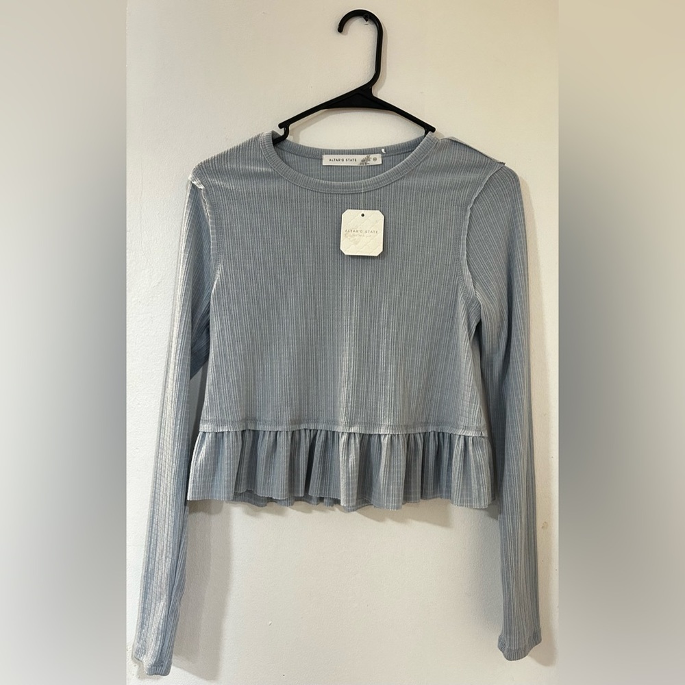Altar’d State Long Sleeve Ruffled Top